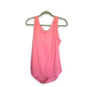 Ann Taylor Women's Sleeveless Keyhole Button Blouse Size Medium in Salmon